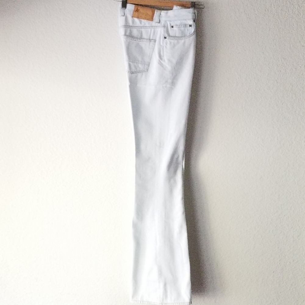 Golden Goose High Rise Boot Cut Jeans Light Wash Bleached Blue Size 26 - Picture 5 of 13